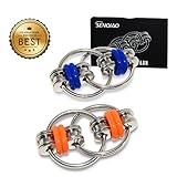 SENQIAO (Pack of 2) Flippy Chain Fidget Toy Stress Reducer EDC Fidget Chain - Perfect for Adult and Children (Blue&Orange)