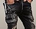 Krralinlin Men's Slim Fit Black Stretch Distressed Ripped Skinny Biker Jeans