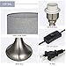 HAITRAL Modern Table Lamps Set of 2 - Simple Bedside Desk Lamps with Fabric Shade, Elegant Nightstand Lamps for Bedroom, Office College Dorm, Ideal Gift - Grey (HT-TH111-15X2)