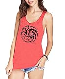 Game of Thrones Targaryen Fire and Blood Juniors Red Heather Tank Top
