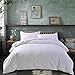 Lightweight Microfiber Duvet Cover Set With Zipper Close,Reversible Color Design (Queen,White) Soft Comfortable 3 Piece (1 Duvet Cover +2 Pillow Shams) by SORMAG