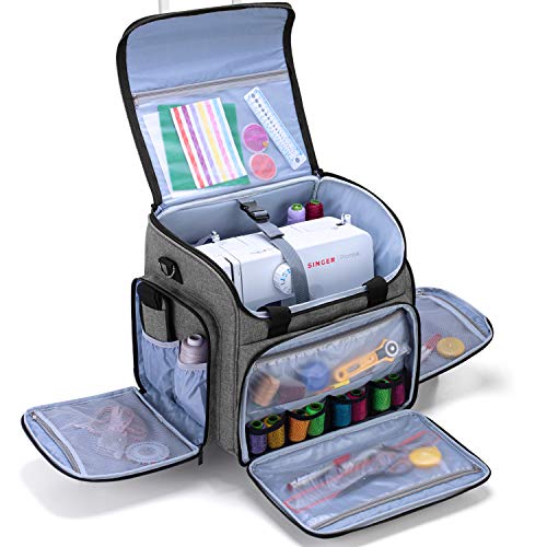 Luxja Sewing Machine Case with Detachable Dolly, Sewing Machine Tote