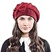 F&N STORY Lady French Beret Wool Beret Chic Beanie Winter Hat Jf-br034 (HY022-Claret)