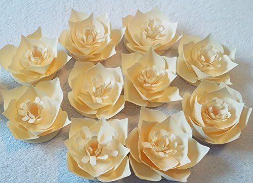 Super-Mini Paper Flowers, 3" Diameter, Ivory, Set of 10