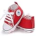 Unisex Baby Girls Boys Canvas Shoes Soft Sole Toddler First Walker Infant Sneaker Newborn Crib Shoes(Red,12-18Month)