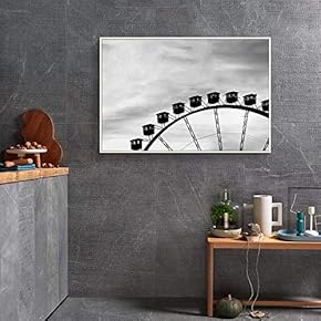 Floating Framed Canvas Wall Art for Living Room, Bedroom Black and White Landscape Canvas Prints for Home Decoration Ready to Hang - 16x24 inches