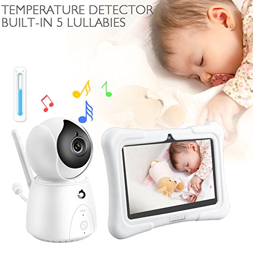 Dragon-Touch-FUTURE-1-720P-Baby-Monitor-with-7-Inch-IPS-LCD-Touch-Screen-Tablet-Digital-Camera-Temperature-Monitoring-Remote-Camera-Pan-Tilt-Zoom-Lullaby-Night-Vision-Two-Way-Audio-and-Recording