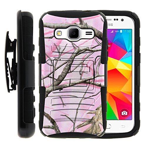 Samsung Galaxy Core Prime Case, Samsung Galaxy Core Prime Holster, Two Layer Hybrid Armor Hard Cover with Built in Kickstand and Unique Graphic Images for Samsung Galaxy Core Prime G360 (Boost Mobile) from MINITURTLE | Includes Screen Protector - Pin