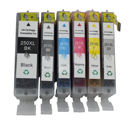 BlastCase 6 Pack PGI-250XL CL-251XL Compatible Ink Cartridge for Canon MG6320