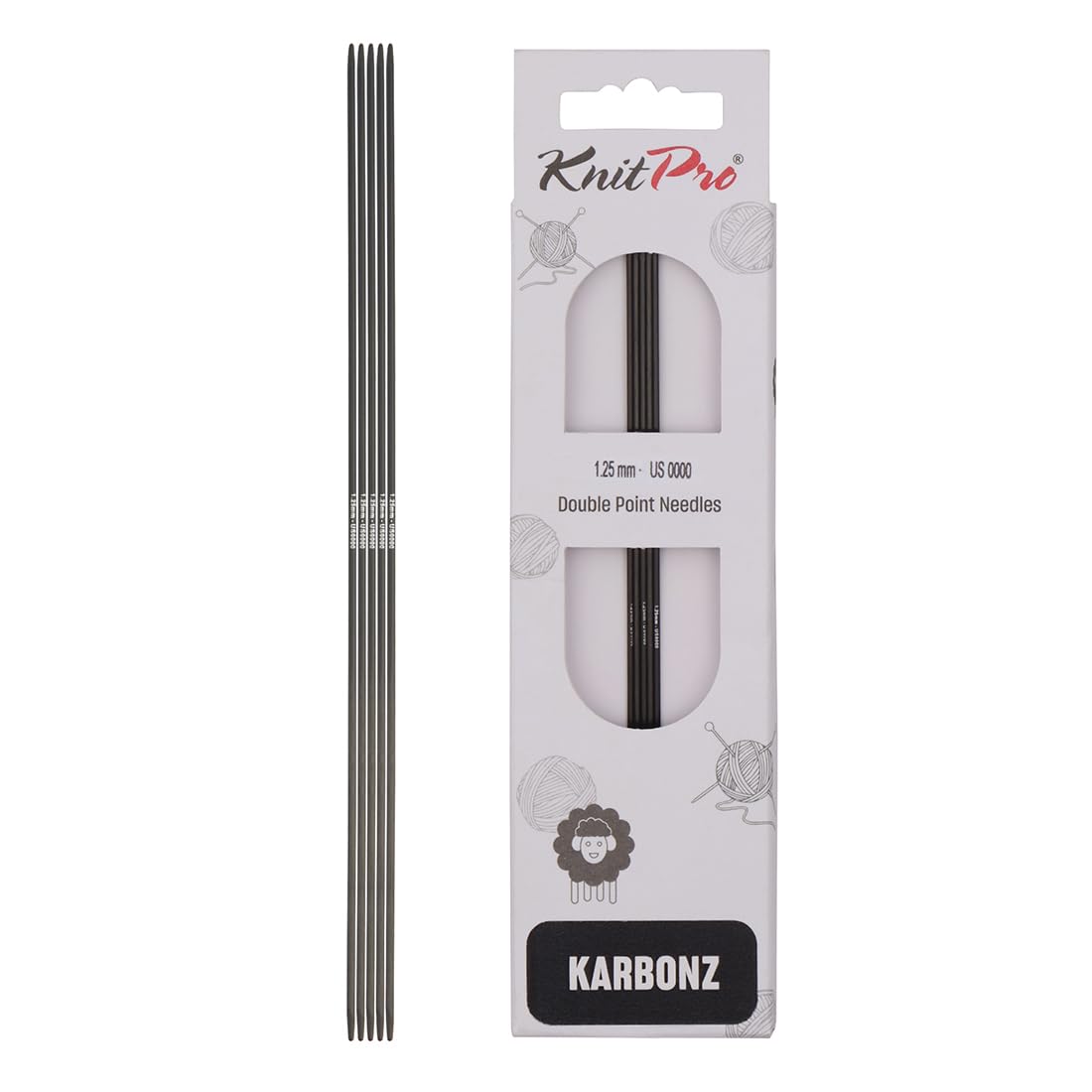 KnitPro Karbonz Double Pointed Needles 8" (20cm) | 1.25 mm