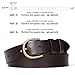 WHIPPY Women Leather Belt for Jeans Pants Dresses Fashion Ladies Western Leather Belt with Brass Buckle M Dark Coffee