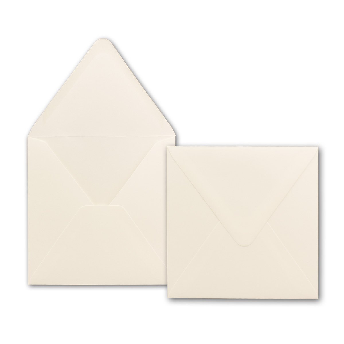 "NEUSER PAPIER" 25 square envelopes in cream 14.5 x 14.5 cm wet glue with pointed flap 120 grams/m² Brand: NEUSER PAPIER — image 1