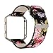 YOSWAN Replacement Band for Fitbit Blaze, Watchband Floral Soft Leather Strap Replacement Watch Band Wristband Bracelet Strap and Frame for Fitbit Blaze