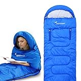 Sportneer Sleeping Bag, Portable Lightweight 4 Season Sleeping Bags with Zippered Holes for Arms and Feet, Camping, Hiking, Traveling, 20 Degree