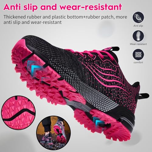 ISOOUS Safety Shoes Men Women Comfortable Work Shoes Lightweight with Steel Toe Breathable Anti-puncture