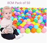 8cm Pack of 50 Phthalate Free BPA Free Crush Proof Plastic Ball, Pit Balls for Kids ,Ocea Ball,Ball Pit Balls