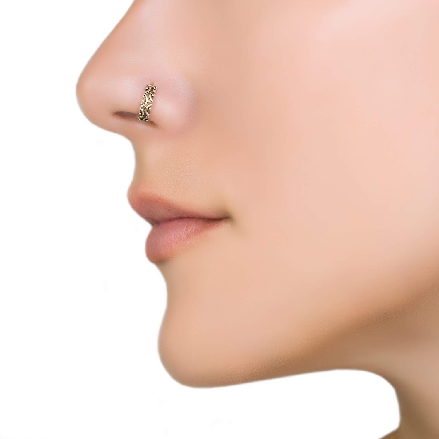 Amazon.com: Tribal Nose Ring, Gold 
