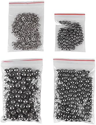 GLOGLOW 6mm 8mm 10mm Pearl Rivet, Mix Sizes Rivets Stud Button Round Rivets for Leathercraft DIY Fashion Craft Accessories(Black)