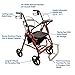Carex Transport Chair Rollator Walker - Dual Function Walker For Seniors - 4 Wheel Walker With Wheels - Burgundy