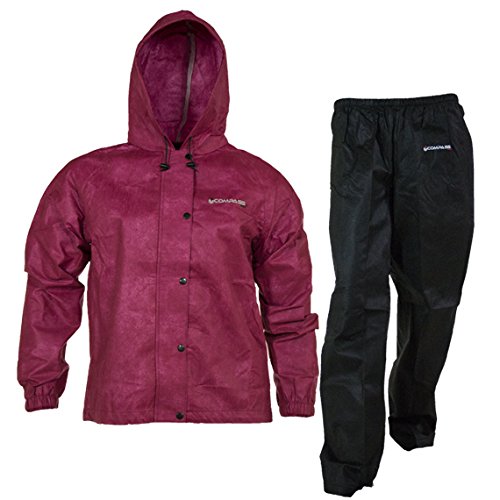 COMPASS ST13280-1041-XL Sporttek T50 Womens Rain Suit, Black/Cherry, X-Large - Thumbnail 4