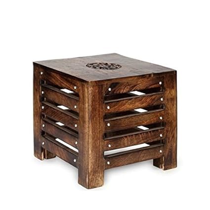 Artesia Solid Wood Hand Carved Side Table/ End Table