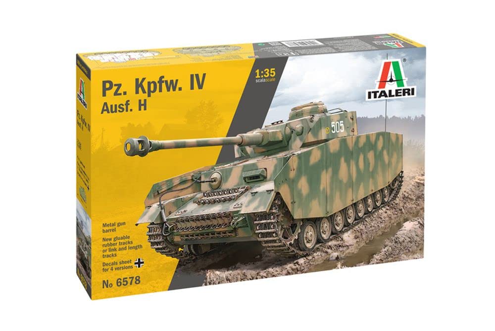 Italeri 6578S 1:35 German Pz.Kpfw. IV KwK 40L/48 - Standing Model Building, Crafts, Hobby, Gluing, Plastic Kit, Detailed Kit, Unpainted