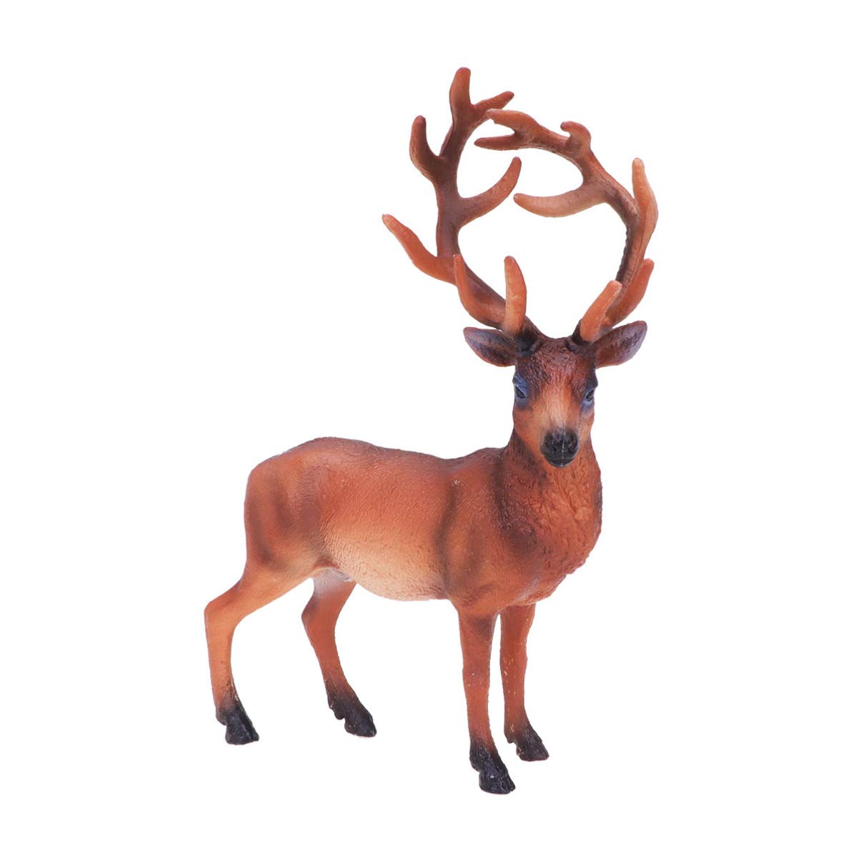 Amosfun Christmas Reindeer Figurine Xmas Deer Figure Table Deer Model Elk Table Toy Christmas Miniature Animal Toy for Living Room Bedroom