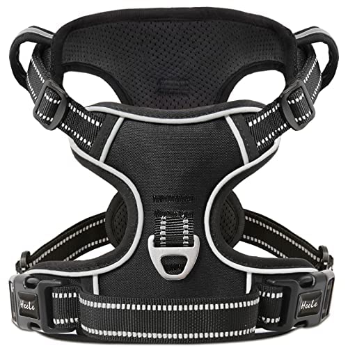 HEELE Dog Harness Small No Pull with Soft Handle Reflective Puppy Harness Adjustable, Black, XS — image 1