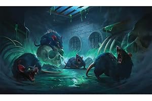 Fantasy North - Plague Rats - TCG Trading Card Game Playmat and Mouse Pad - 24 x 14 inches - Perfect for Magic MTG Commander Pokemon Yugioh and Other Card Games