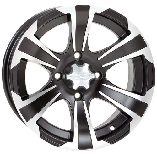 Bundle - 9 Items: ITP SS312 14" Wheels Black 26" Bear Claw EVO Tires [4x156 Bolt Pattern 3/8x24 Lug Kit]