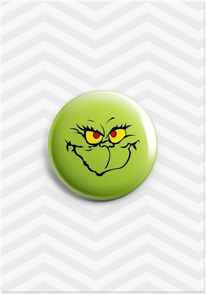 The Grinch Button Badge Christmas Xmas Gift Secret Santa Present Grumpy