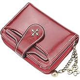 GGOOB Small Wallet for Women Zip Bifold Vintage Wallet Goth Purse Mini Leather Cash Wallets with Zipper Coin Pocket