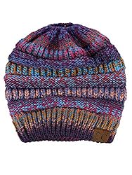 C.C BeanieTail Soft Stretch Cable Knit Messy High