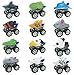Liberty Imports 12 Pack Monster Truck Pull Back Cars, Large Animal Toy Pullback Racers Vehicles Party Favors Play Set for Kids, Boys, Toddlers