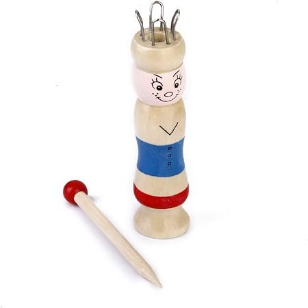 wooden knitting doll