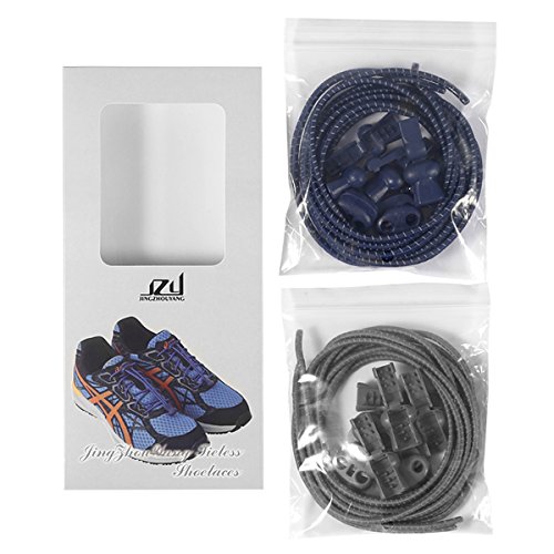 image for No Tie Shoelaces JZY Round Athletic Shoe Laces With Elastic Fits All A