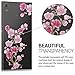 kwmobile Clear Case Compatible with Sony Xperia XA1 Ultra - Phone Case Soft TPU Cover - Cherry Blossom Branch Dark Pink/Pink/Transparent
