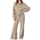 Aleumdr Women's 2 Piece Outfits Lounge Set Mock Neck Long Sleeve Sweatshirt With Wide Leg Pants Sweatsuit Fall 2025