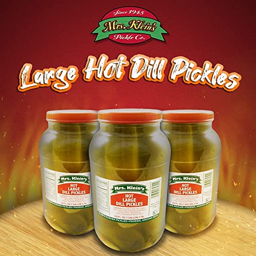 Mrs. Klein's Large Hot Dill Pickles — Spicy Giant Dill Pickles Made