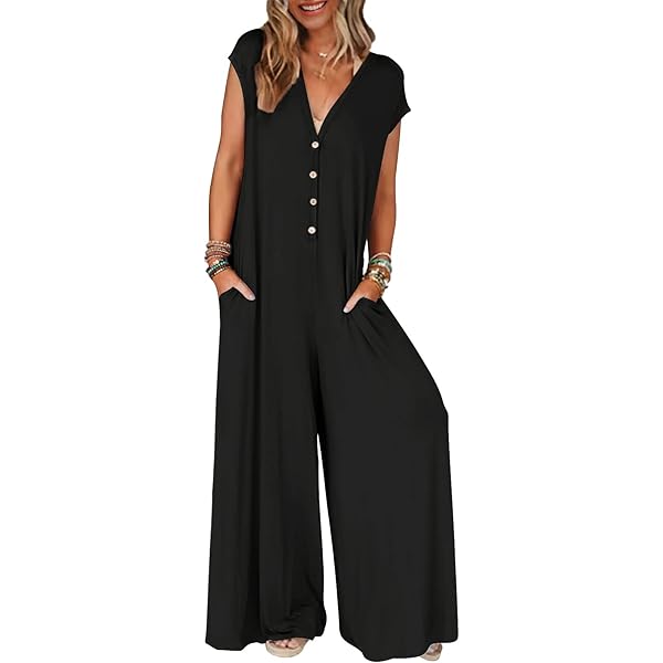 新品未使用タグ付　SAYAKA DAVIS V-neck Jumsuit S Amazon.com: ZESICA Women's Summer Loose Jumpsuit Casual V