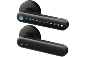 eufy FamiLock C32, Fingerprint Keyless Door Lock with Handle, Built-in Wi-Fi, App Remote Control, Self-Learning AI Fingerprin