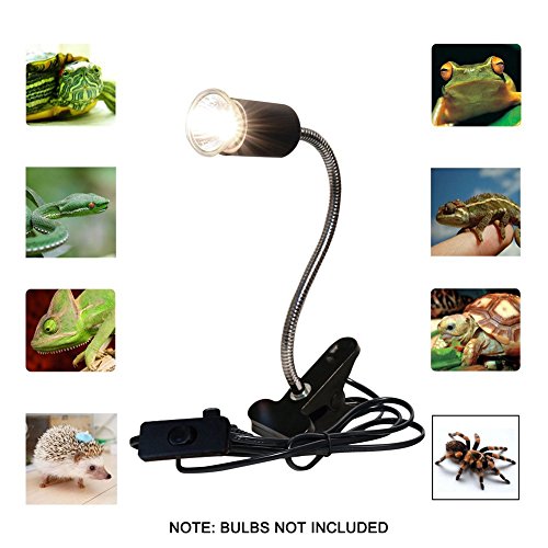 CTKcom UVA UVB Light Bulb Reptile Ceramic Heat Lamp Pet Heating Bulb Holder Clamp Lamp Fixture Heating Light Lamp For Reptiles,Aquarium Reptile Light Adjustable Habitat Lighting Stand,110V-130V(Black)