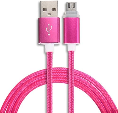 Kshion 1M LED Light Micro USB Charger Cable Charging Cord For Samsung galaxy s7 Edge (Hot Pink)