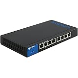 Linksys Business LGS308 8-Port Gigabit Ethernet Smart Switch,Black/Blue