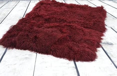 Tibet Lammfell Teppich 180 X 120 Cm Rot Amazon De Auto
