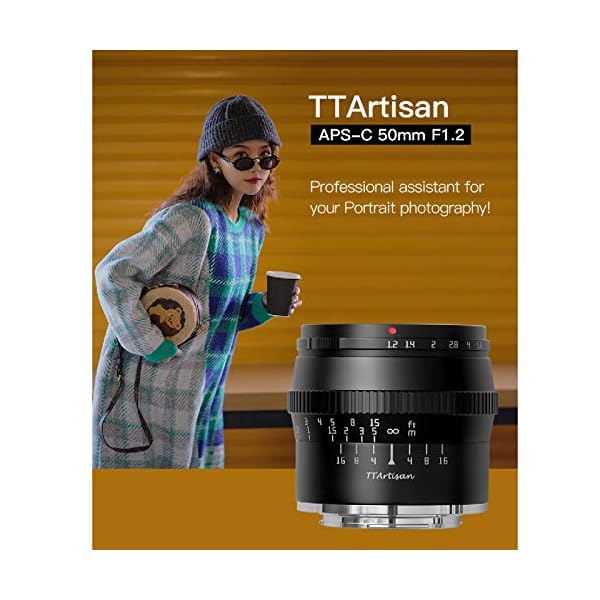 TTARTISAN 50mm F1.2 Objektiv APS-C MF für Fuji X Mount Kameras X-A1 X-A10 X-M1 X-M2 X-H1 X-T1 X-T10 X-T2 X-T20 X-T3 X-T4 X- T100 X-T200 X-T30 X-PR01 XS10 und mehr.(schwarz) – Bild 6