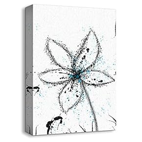 Canvas Wall Art Abstract Ink Painting Artwork for Home Prints Framed - 12x18 inches