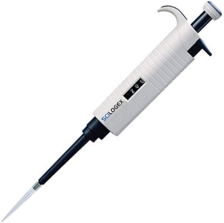 ScilogexMicroPette Single-Channel Pipettor - 10-100 µL - Adjustable, Precision Calibrated, Ergonomic for Lab Use