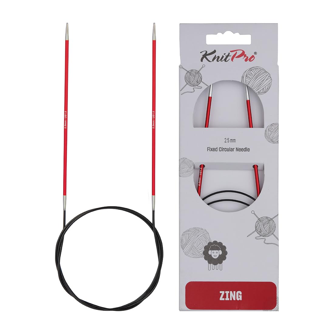 KnitPro Zing Fixed Circular Needles 60" (150cm) | Size 2.50mm