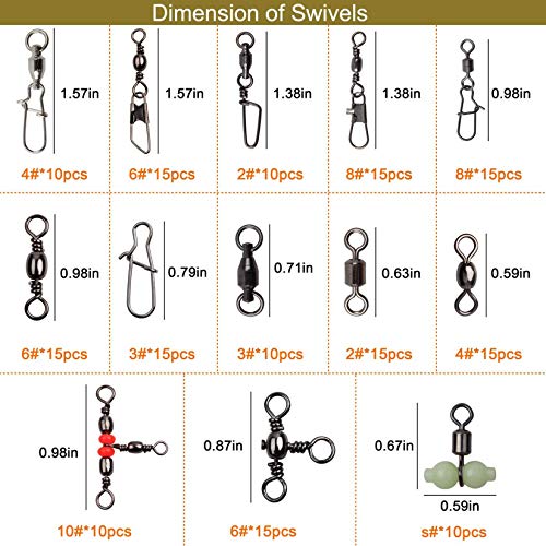 JSHANMEI Angelwirbel Kit – Kugellager-Drehgelenk, Rolling Barrel Swivel, Crossline Drei-Wege-Drehgelenk, Duo Lock Snap… – Bild 3